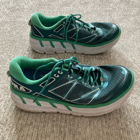 Hoka Athletic Shoes in Teal and White - Picture 3 of 9